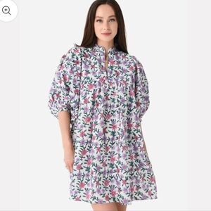 SUR LA VAGUE Women's Blouse Mini Dress o/s Puff-sleeve